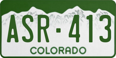CO license plate ASR413