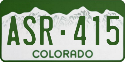 CO license plate ASR415
