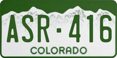 CO license plate ASR416