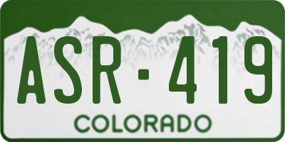 CO license plate ASR419