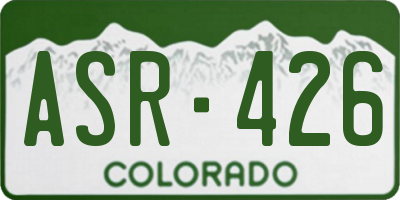 CO license plate ASR426