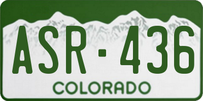 CO license plate ASR436