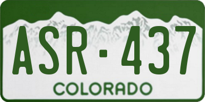 CO license plate ASR437