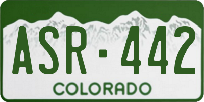 CO license plate ASR442