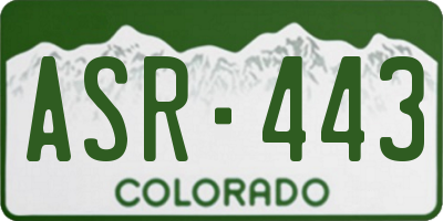 CO license plate ASR443