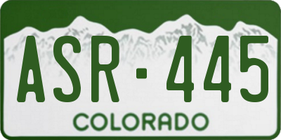 CO license plate ASR445
