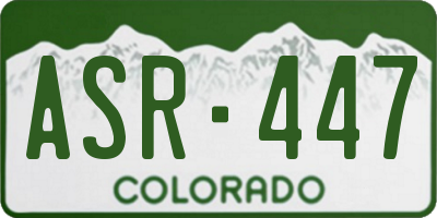 CO license plate ASR447