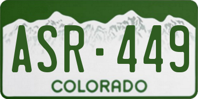 CO license plate ASR449