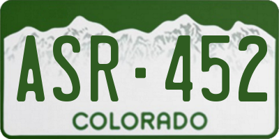 CO license plate ASR452