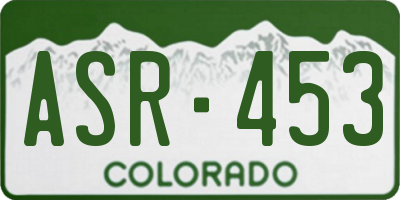 CO license plate ASR453