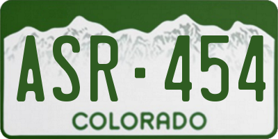 CO license plate ASR454