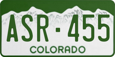CO license plate ASR455