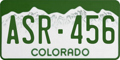 CO license plate ASR456