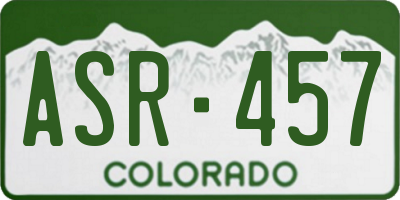 CO license plate ASR457