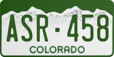 CO license plate ASR458