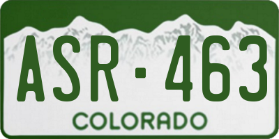 CO license plate ASR463