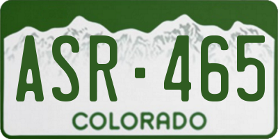 CO license plate ASR465