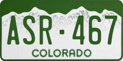 CO license plate ASR467