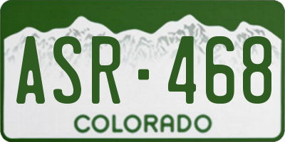 CO license plate ASR468