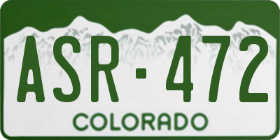 CO license plate ASR472