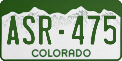 CO license plate ASR475