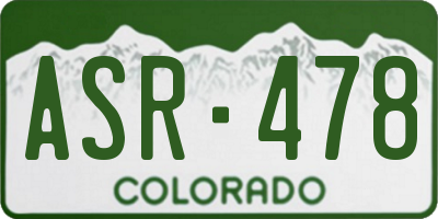 CO license plate ASR478