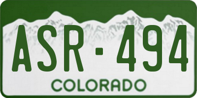 CO license plate ASR494