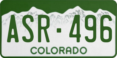 CO license plate ASR496