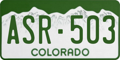 CO license plate ASR503