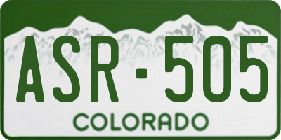 CO license plate ASR505
