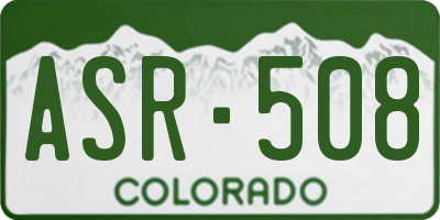 CO license plate ASR508