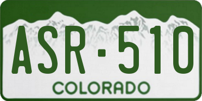 CO license plate ASR510