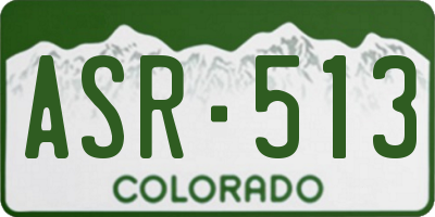 CO license plate ASR513