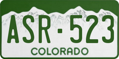 CO license plate ASR523
