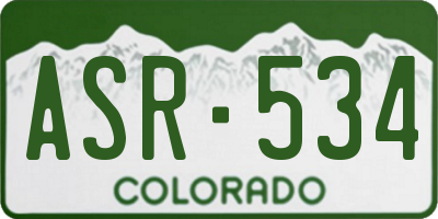 CO license plate ASR534