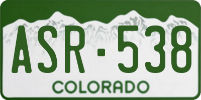 CO license plate ASR538