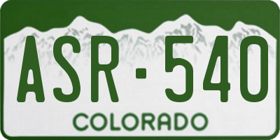 CO license plate ASR540