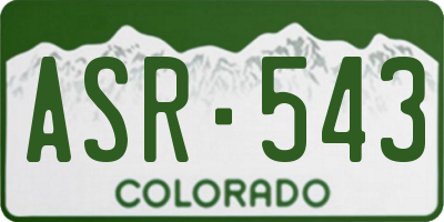 CO license plate ASR543