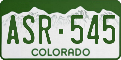 CO license plate ASR545