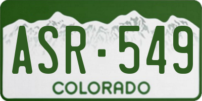 CO license plate ASR549