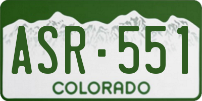 CO license plate ASR551