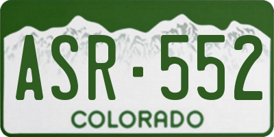 CO license plate ASR552