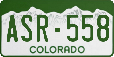 CO license plate ASR558