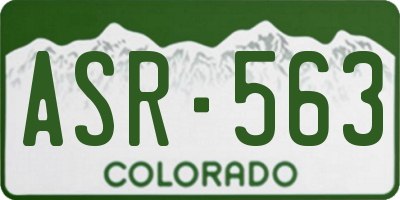 CO license plate ASR563