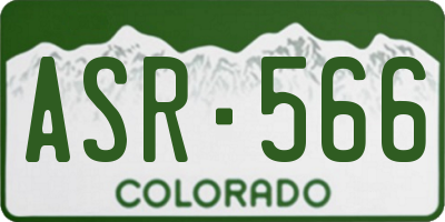 CO license plate ASR566