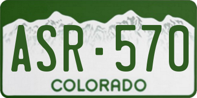 CO license plate ASR570