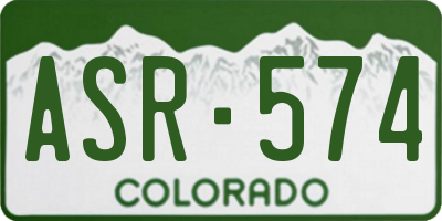 CO license plate ASR574