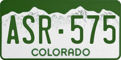 CO license plate ASR575