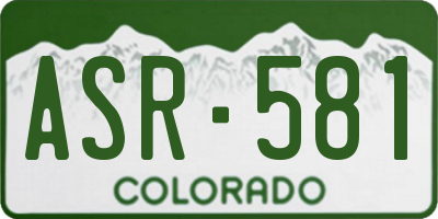 CO license plate ASR581