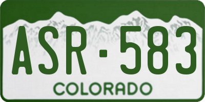 CO license plate ASR583
